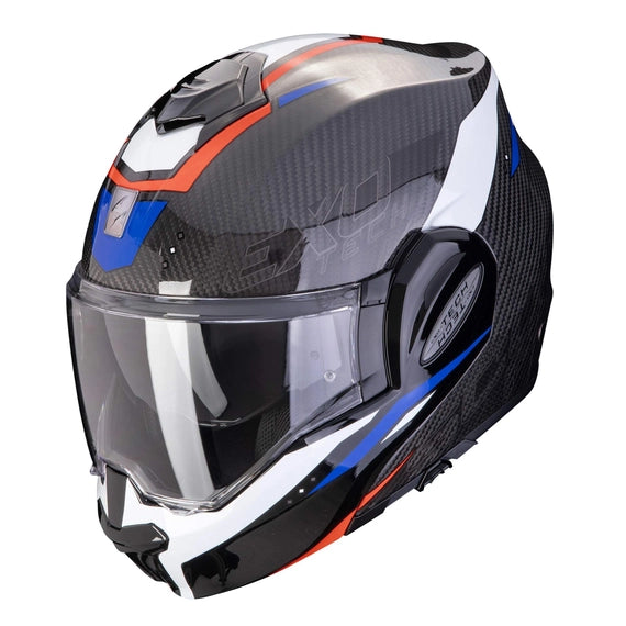 Casco modulare Exo-Tech EVO Carbon - Rover Nero/Rosso/Blu