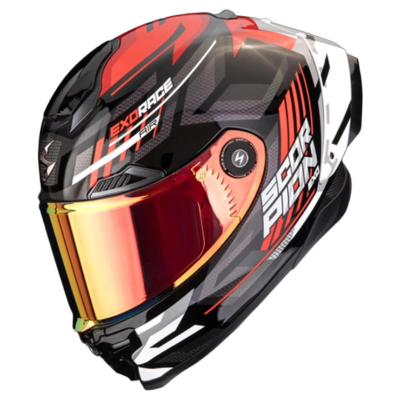 Casco Moto Integrale Pista SCORPION EXO RACE AIR KOBRA Nero Rosso FIM2