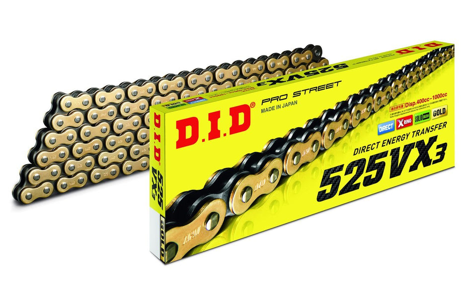 CATENA 525 VX3 ORO 124 MAGLIE
