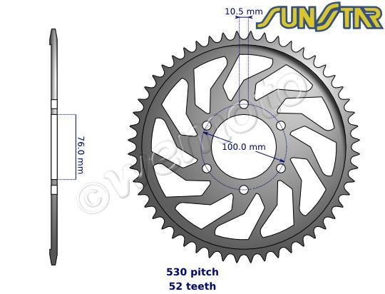 SUZUKI GSX INAZUMA 1200 1999>2002 CORONA PASSO 530 CODICE 1-5226