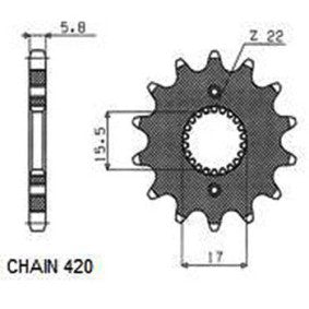 HONDA CR R EXPERT 80 1996>2002 PIGNONE PASSO 420 CODICE 107