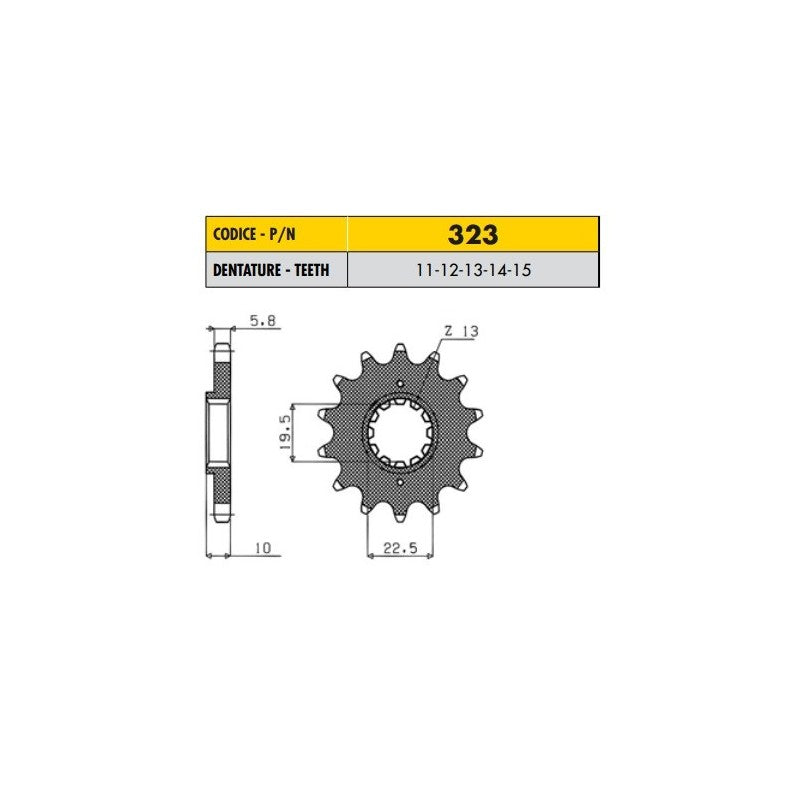 SUZUKI DR R/S 350 1989>2001 PIGNONE PASSO 520 CODICE 323