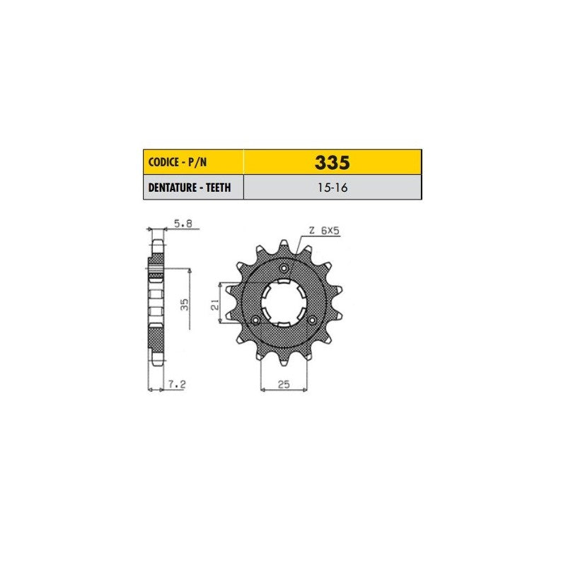 SUZUKI DR DJEBEL 600 1985>1989 PIGNONE PASSO 520 CODICE 335