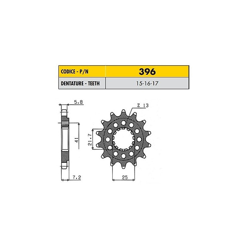 AWASAKI ZX-10R ABS (Racing 520 Conversion) 1000 2011>2016 PIGNONE PASSO 520 CODICE 396