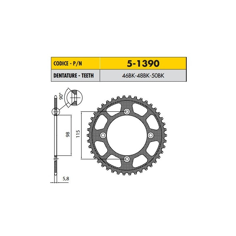 KTM XC 65 2008>2009 CORONA IN ERGAL ORANGE PASSO 420 CODICE 5-1390