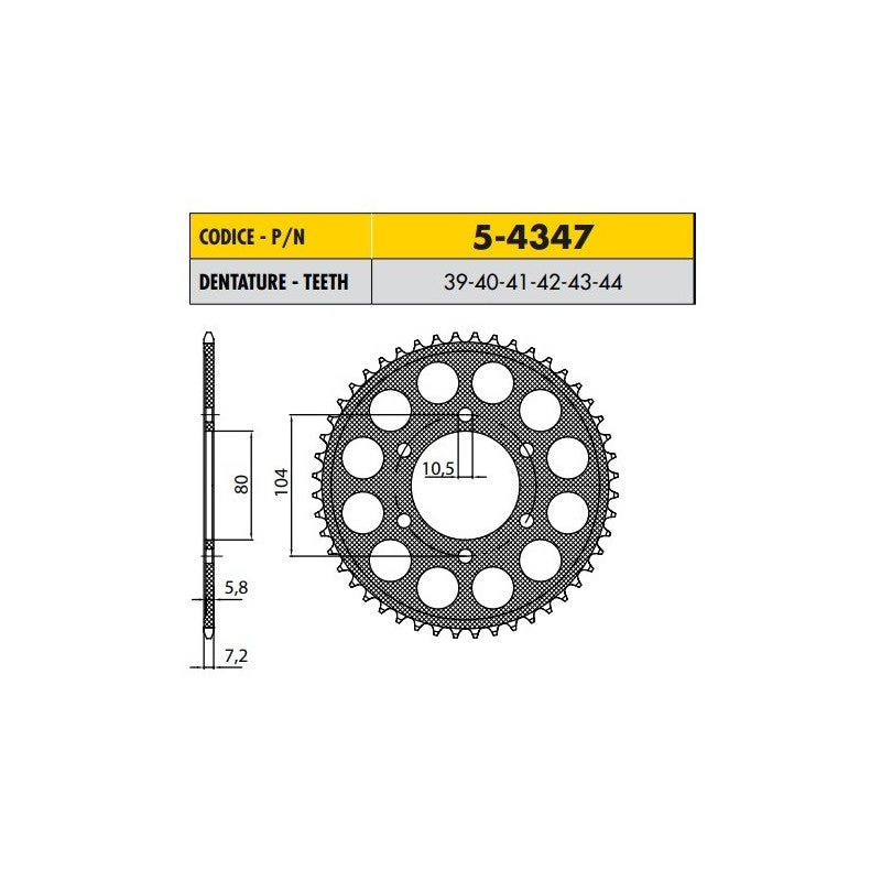KAWASAKI ZX7RR NINJA 750 1996>2003 CORONA SILENZIATA PASSO 525 CODICE 5-4347