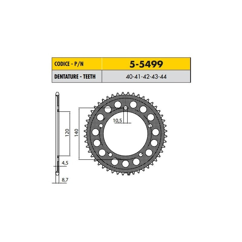 TRIUMPH SPRINT RS 955 1999>2003 CORONA SILENZIATA PASSO 530 CODICE 5-5499