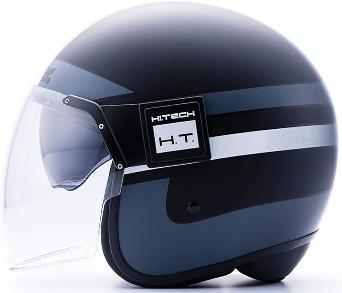 Blauer HT Casco Pod Stripes Nero Grigio Bianco Matt