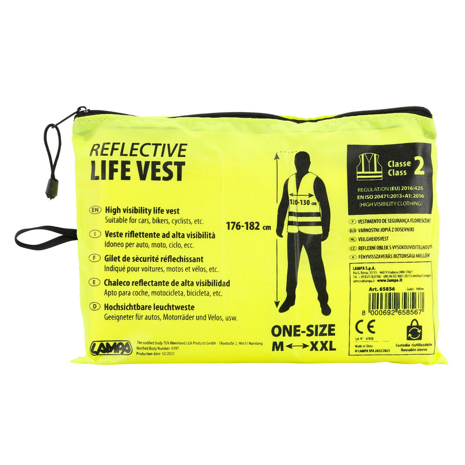 Lampa 65856 Gilet alta visibilità emergenza Giallo Fluo Omologato