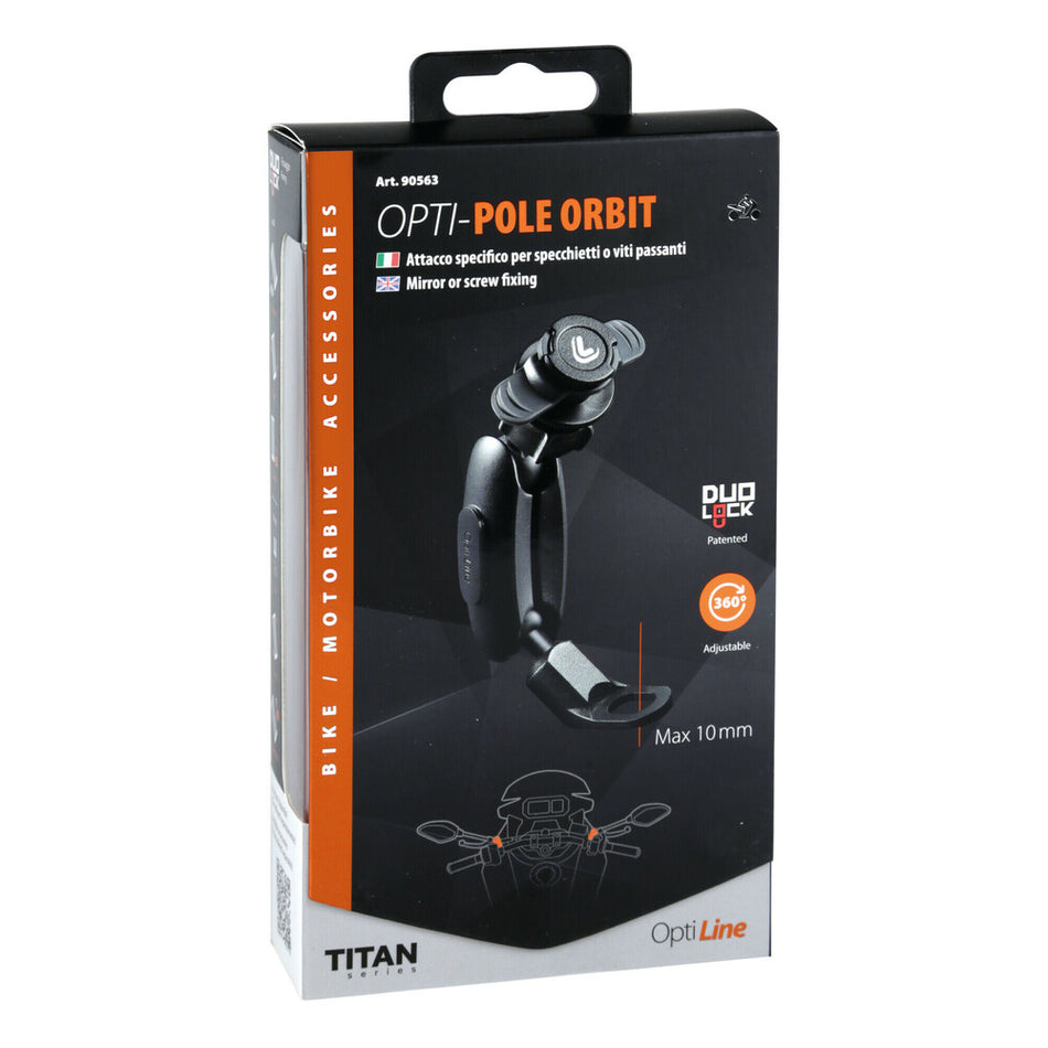 Titan Pole Orbit, supporto a braccio snodato con attacco per specchietti e viti passanti