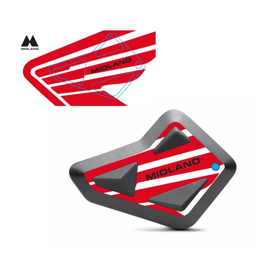 Adesivo Midland Style Cover CRIMSON RIDE Per Interfoni della Linea BT MINI (1 pz)