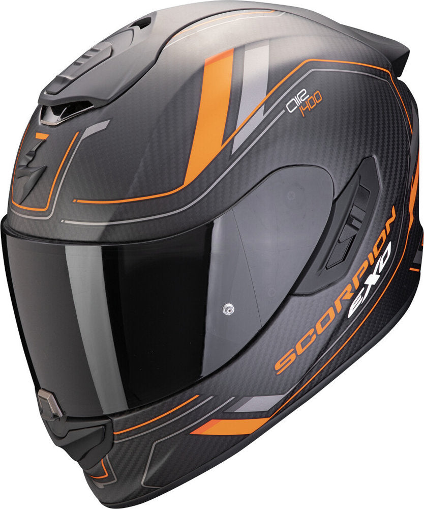 Casco integrale Scorpion Exo 1400 Evo 2 Carbon Mirage Arancione