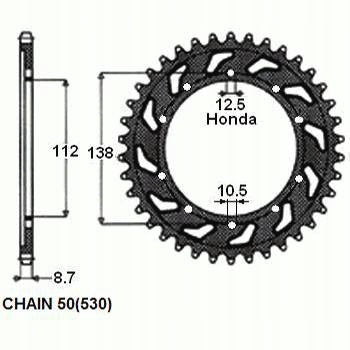 YAMAHA YZF R6 (Racing 530 Conversion)600 1999>2002 CORONA PASSO 530 CODICE 1-5485