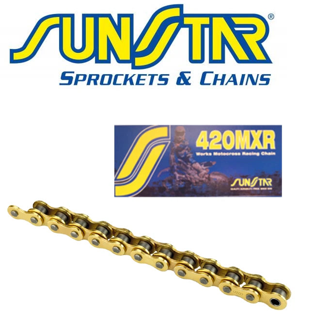 CATENA TRASMISSIONE 420 MXR ORO 112 MAGLIE