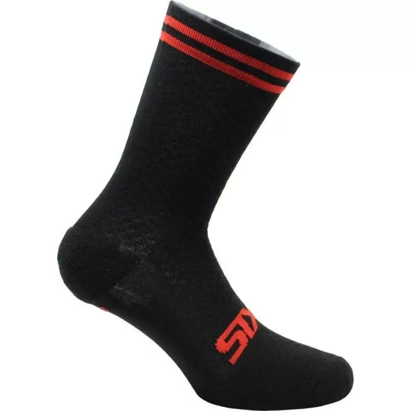 Calza Corta Sixs MERINOS-SOCKS Nero Rosso