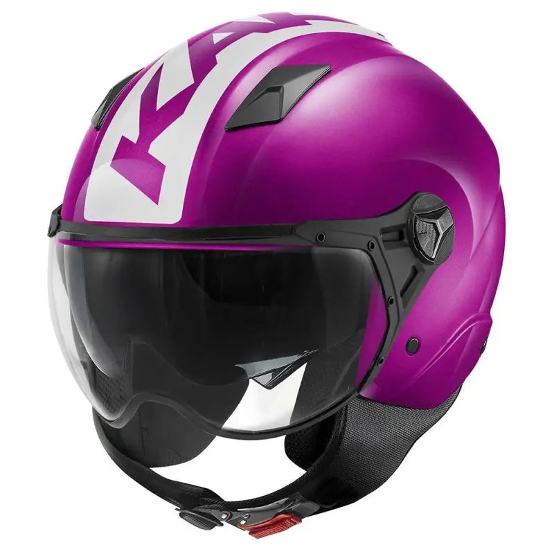Casco Demi-Jet Kappa KV57 Striker Viola Lucido Bianco