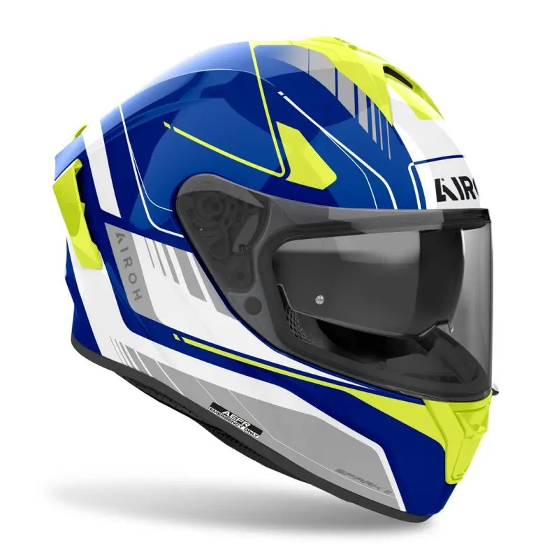 Casco Integrale Airoh Spark 2 Chrono Blu Giallo Lucido