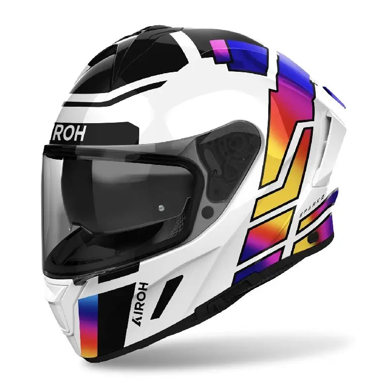 Casco Integrale Airoh Spark 2 Lively Rainbow Bianco Rosso Nero Lucido