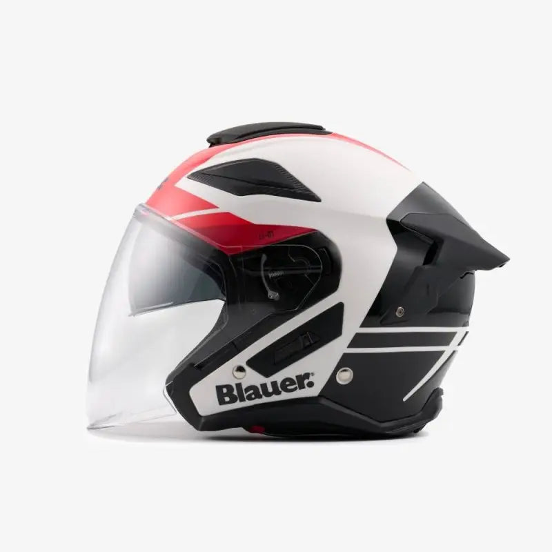 Casco Jet Blauer JJ-01 Bianco Rosso Lucido