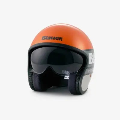 Casco Jet Blauer Pilot 4.0 Arancione Grigio Lucido