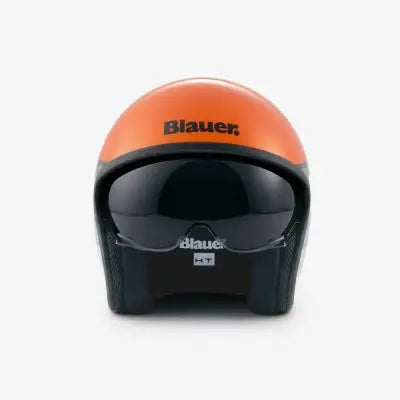 Casco Jet Blauer Pilot 4.0 Arancione Grigio Lucido