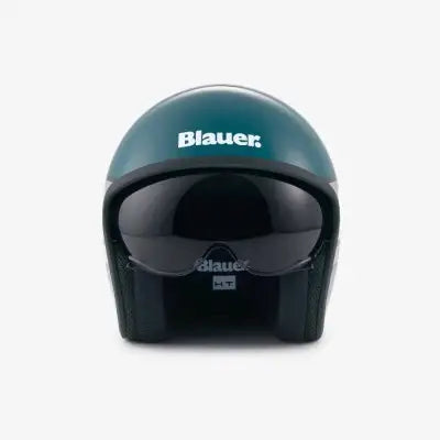 Casco Jet Blauer Pilot 4.0 Blu Satinato Titanio Lucido