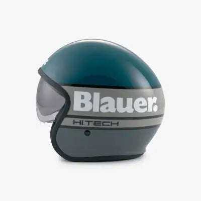 Casco Jet Blauer Pilot 4.0 Blu Satinato Titanio Lucido