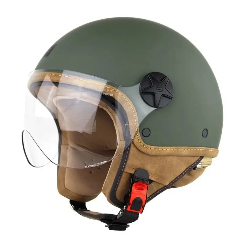 Casco Jet Motocubo 721 Ant Verde Militare