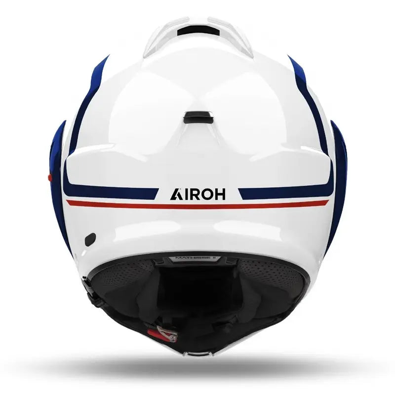 Casco Modulare Reversibile Airoh Mathisse II Genius Blu Rosso Lucido