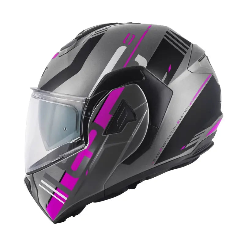 Casco Modulare Convertibile Givi X30 Pulsar Titanio Opaco Nero Fucsia