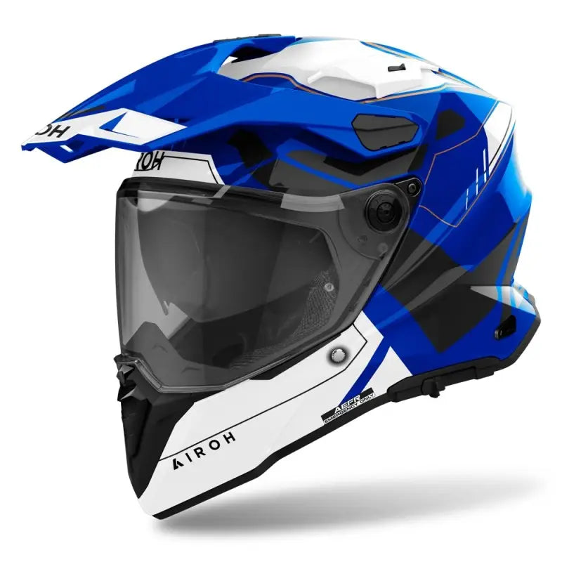 Casco Touring Airoh Commander 2 Reveal Blu Bianco Lucido