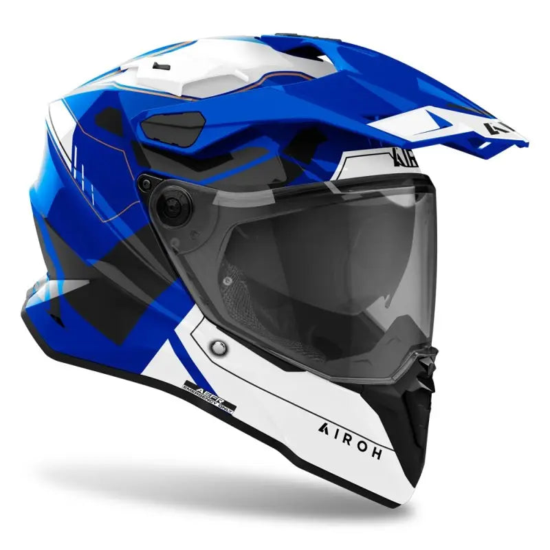 Casco Touring Airoh Commander 2 Reveal Blu Bianco Lucido