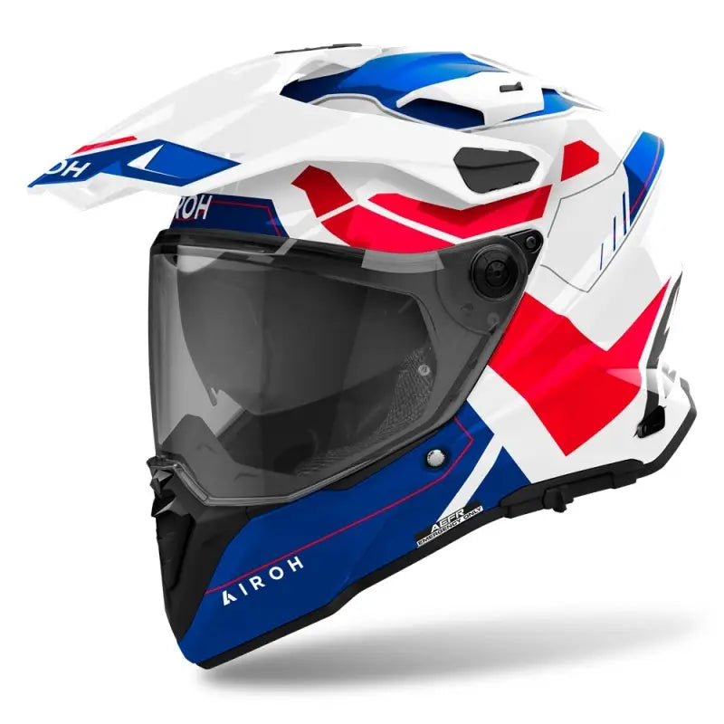 Casco Touring Airoh Commander 2 Reveal Blu Rosso Lucido