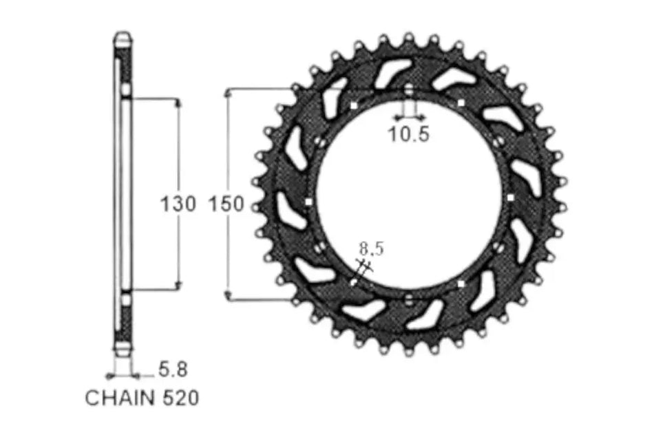 YAMAHA XJ6 600 2009>2015 CORONA PASSO 520 CODICE 1-3610