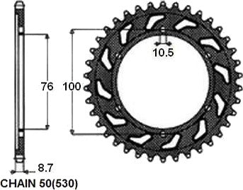 DUCATI 749 748 2003>2007 CORONA PASSO 530 CODICE 1-4437