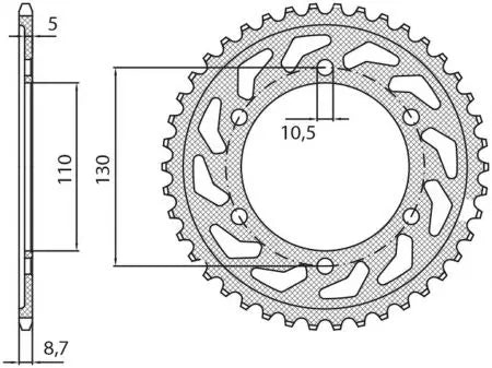 YAMAHA YZF R6 6000 2003>2005 CORONA PASSO 530 CODICE 1-8654