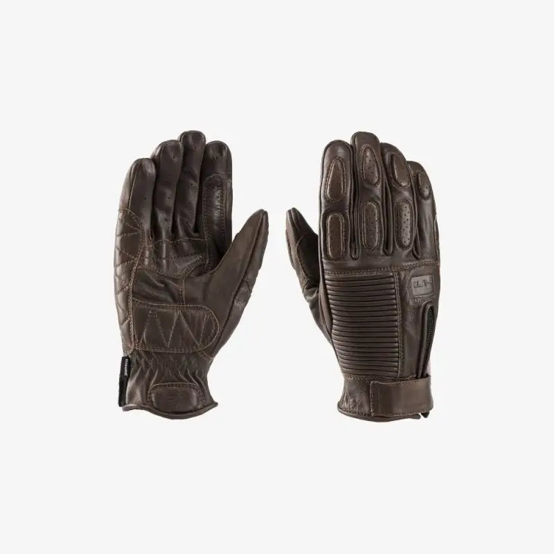 Guanti In Pelle Blauer Banner Nero / Marrone