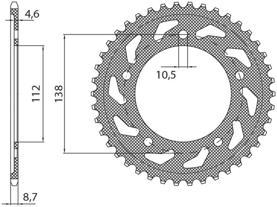 YAMAHA YZF R6 600 1999>2002 CORONA PASSO 530 CODICE 1-8482