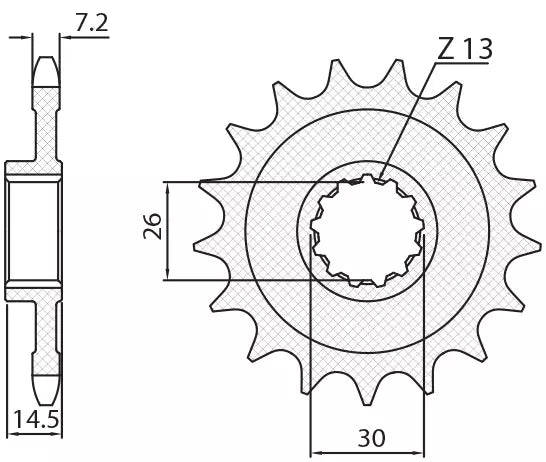 BMW HP4 1000 PIGNONE 2013>2014 PASSO 525 CODICE 432