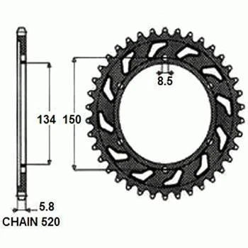 SUZUKI RMZ 250 2004>2006 CORONA PASSO 520 CODICE 1-3619