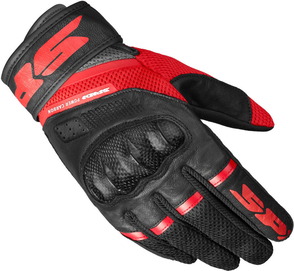 Guanti In Pelle Spidi Power Carbon Nero / Nero Rosso