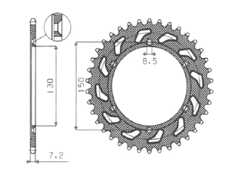 HONDA XLR R 125 1998>2001 CORONA PASSO 428 CODICE 1-2584