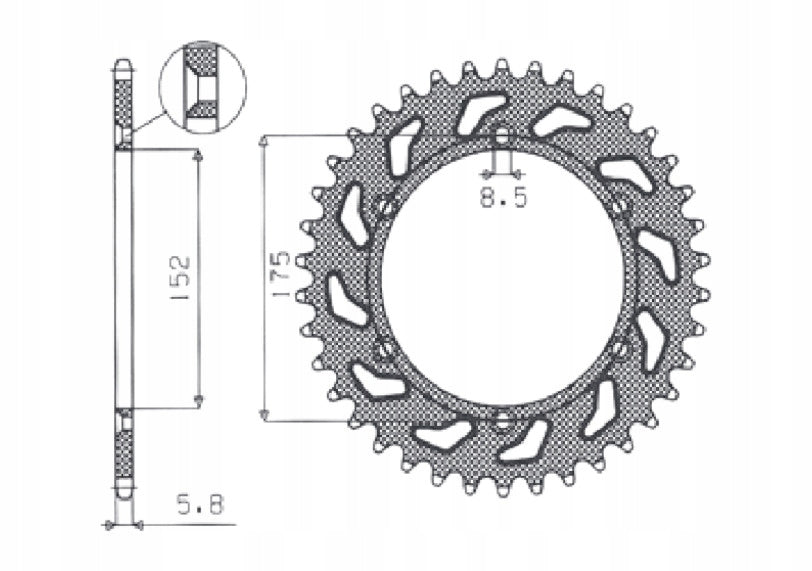 YAMAHA TT 600 1980>2002 CORONA PASSO 520 CODICE 1-3685