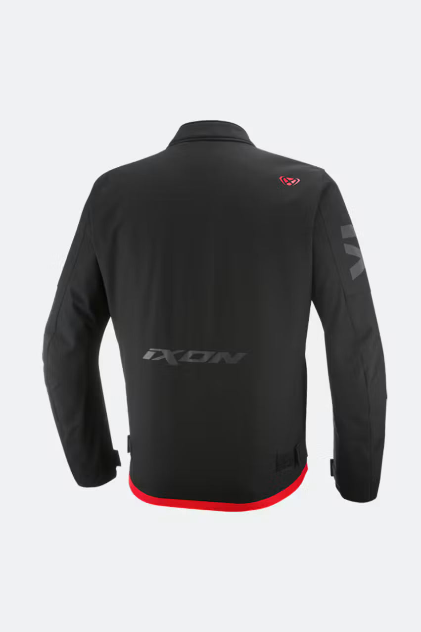 Giacca Moto in Tessuto Ixon MS Combat Nero Rosso Bianco