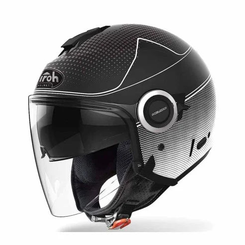 Casco Moto Jet Airoh HELYOS COLOR Nero Bianco