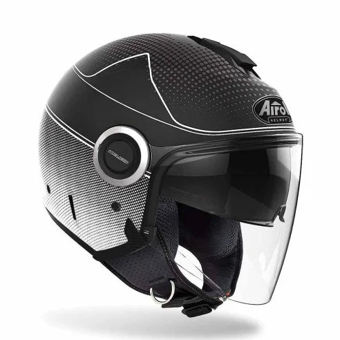 Casco Moto Jet Airoh HELYOS COLOR Nero Bianco