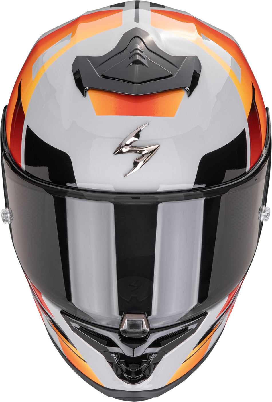 Casco Moto Scorpion Exo-R1 EVO II Air Adrenaline Grigio Rosso Arancio