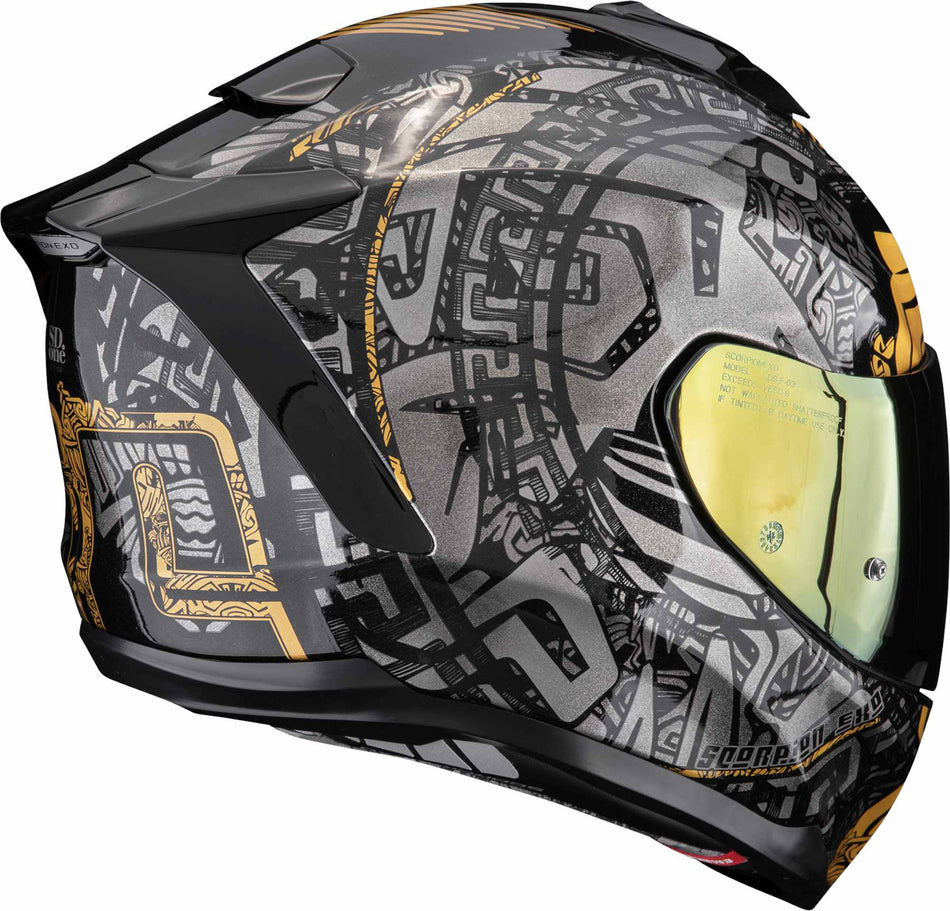 Casco Integrale Scorpion Exo-1500 Air Apus Nero/Argento/Giallo
