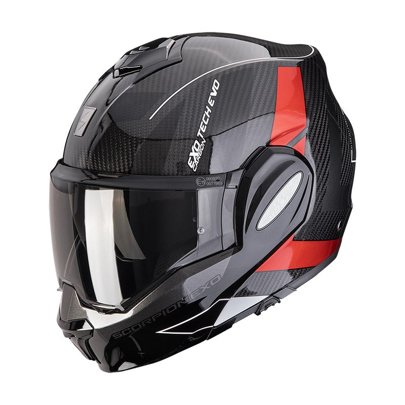 Casco EXO-TECH EVO CARBON CAD Nero Rosso SCORPION