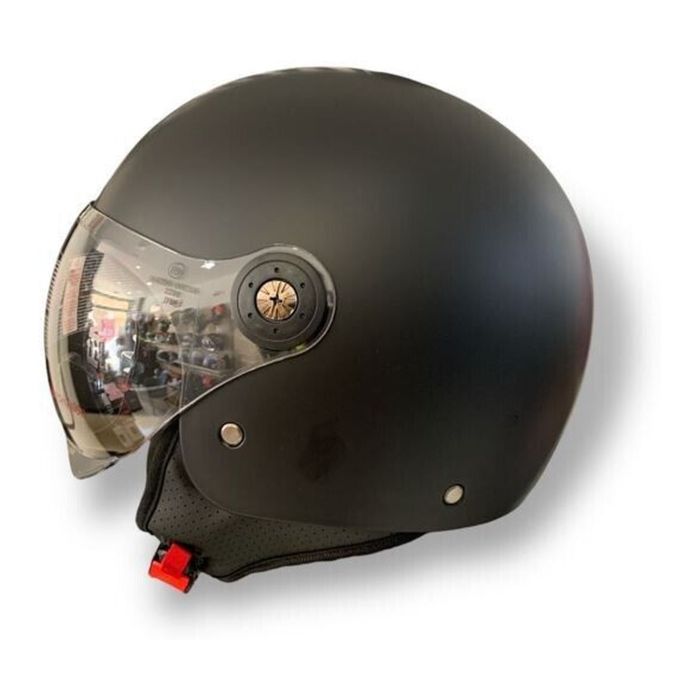 Casco Jfm Demi Jet Monocolore Nero Opaco
